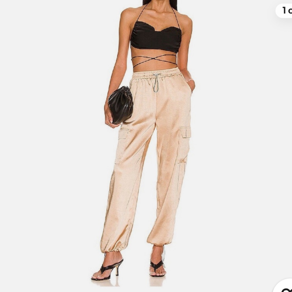 REVOLVE Champagne Satin Joggers